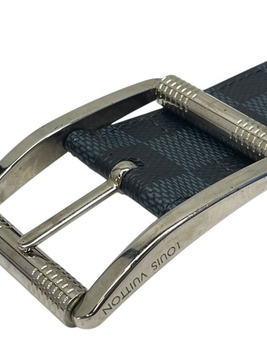 Louis Vuitton Damier Cobalt Azur Belt Silver Black Luxury Sophistication - Picture 2 of 10